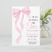Invitation arc rose Fille anniversaire (Debout devant)