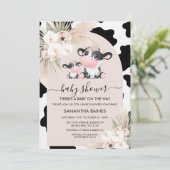 Invitation Arc rose Floral Saint Vache Vache Baby shower d'im (Debout devant)