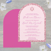 Invitation Arc rose glam traditionnel Bat mitzvah élégant