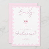 Invitation Arc rose ondulé serez-vous ma proposition de serva (Devant / Derrière)