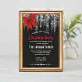 Invitation Arc rouge chic noir lumières de Noël (Debout devant)