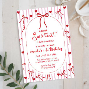 Invitation Arc rouge Douce Saint-Valentin 1er anniversaire
