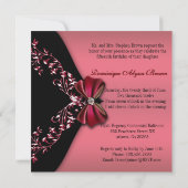 Invitation Arc rouge élégant Quinceanera de diamant noir (Dos)