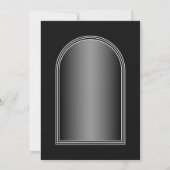 Invitation Arc rouge floral noir gris Mariage (Dos)