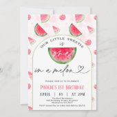 Invitation Arc Rouge moderne Un dans un Melon 1er anniversair (Devant)