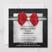 Invitation Arc rouge noir diamant shimmer chic glam (Devant)