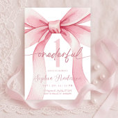 Invitation Arc Rouge Rose Anniversaire Onederful 1 an