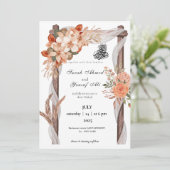 Invitation Arc russe Floral Nikkah Mariage musulman (Debout devant)