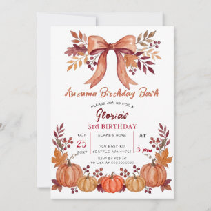 Invitation Arc rustique automne citrouilles anniversaire d'au