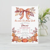 Invitation Arc rustique automne citrouilles anniversaire d'au (Debout devant)