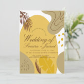 Invitation Arc tropical Formes organiques Botanique Jaune (Debout devant)