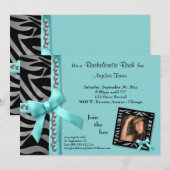 Invitation Arc turquoise avec les perles et les rayures (Devant / Derrière)