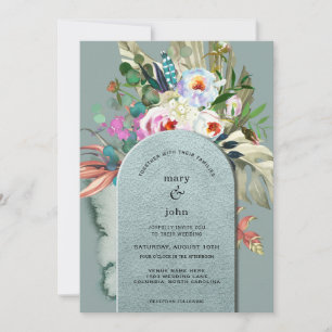 Invitation Arc Turquoise d'Eucalyptus Chic Aquamarine
