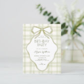 Invitation Arc vert doux pastel anniversaire (Debout devant)