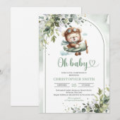 Invitation Arc vert neutre et sexiste pour le pilote d'ours e (Devant / Derrière)