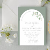 Invitation Arc Vert Sage Moderne Mariage Script Botanique En