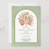 Invitation Arc vert Sage tropical mariage douche nuptiale (Devant)