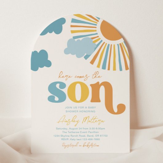 Invitation Arc Voici L'Invitation Du Fils Baby shower