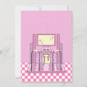 Invitation Arcade de jeu rose (Dos)