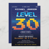 Invitation Arcade Game Retro 80s Funny 30th Birthday (Devant / Derrière)