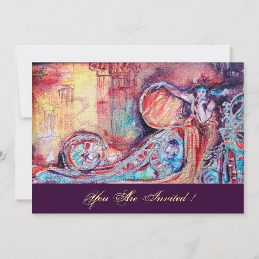 Invitation ARCADIE - BUTTERFLY PLANTE Bleu Rouge Rose Or Méta (Devant)