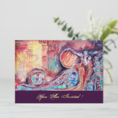 Invitation ARCADIE - BUTTERFLY PLANTE Bleu Rouge Rose Or Méta (Debout devant)