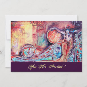 Invitation ARCADIE - PLANTE Bleu rouge rose