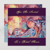 Invitation ARCADIE - PLANTE Bleu rouge rose (Devant / Derrière)