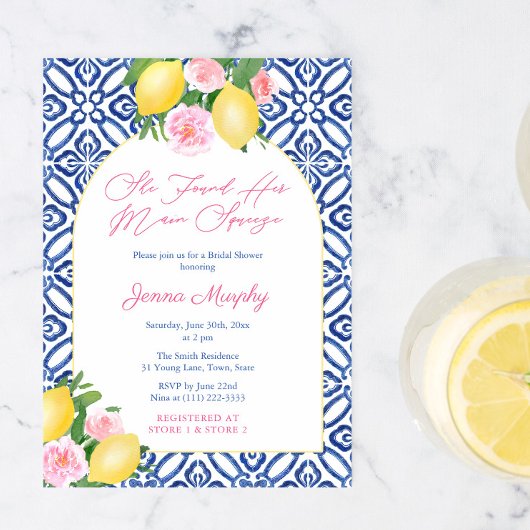Invitation Arch Amalfi Coast Lemon Main Squeeze Fête des mari