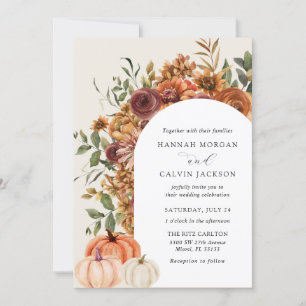 Invitation Arch Autumn Florals Citrouille Mariage