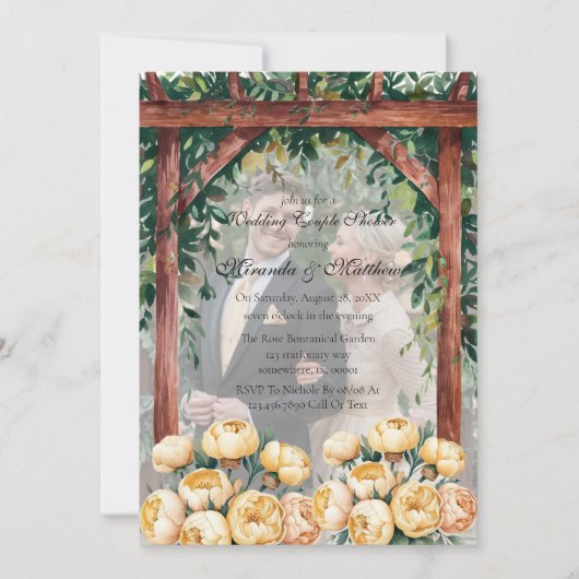 Invitation Arch Beurre-Jaune Photo Mariage Couples Douche (Devant)