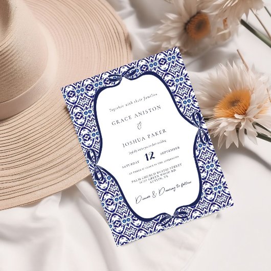 Invitation Arch bleu Mexicaine Talavera Espagnol Mariage