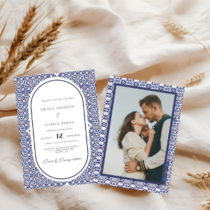 Invitation Arch bleu Mexicaine Talavera Espagnol Mariage