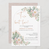 Invitation Arch Blush Floral Taco 'À propos d'amour Couples n (Devant / Derrière)