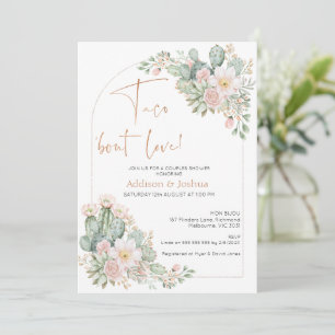 Invitation Arch Blush Floral Taco 'À propos d'amour Couples n