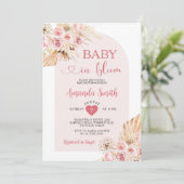 Invitation Arch Boho Baby En fleurs Baby shower Pampas Grass (Debout devant)