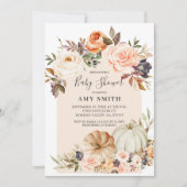 Invitation Arch Boho Citrouille moderne Baby shower Floral  (Devant)