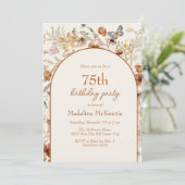 Invitation Arch Boho Fleur sauvage 75e anniversaire (Debout devant)