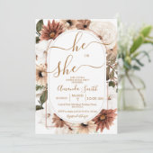 Invitation Arch Boho Floral Genre Revevela Party (Debout devant)