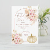 Invitation Arch Boho Pampas Grass et Fête des mariées Citroui (Debout devant)