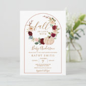 Invitation Arch Boho Rustique Floral Chute en amour Baby show (Debout devant)