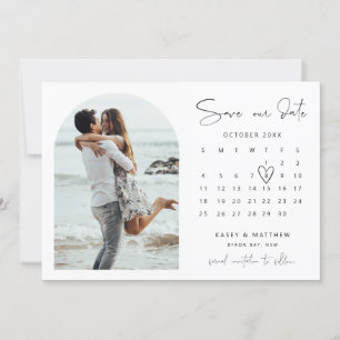 Invitation Arch calendrier photo Enregistrer la date Invitati