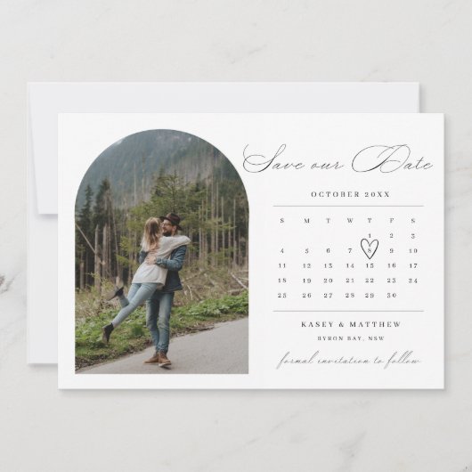 Invitation Arch calendrier photo Enregistrer la date Invitati (Devant)