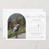 Invitation Arch calendrier photo Enregistrer la date Invitati (Devant / Derrière)