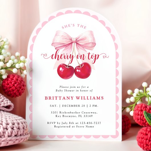 Invitation Arch Cherry sur le Baby shower supérieur Invitatio