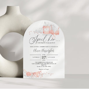 Invitation Arch de Baby Shower de Mariée Peach Blush Spoil He