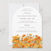Invitation Arch de fleurs de souci pour le 55e anniversaire d (Devant)
