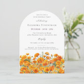 Invitation Arch de fleurs de souci pour le 70e anniversaire d (Debout devant)