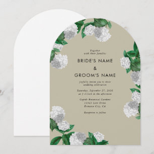 Invitation Arch de verdure florale d'hortensia blanc pour mar
