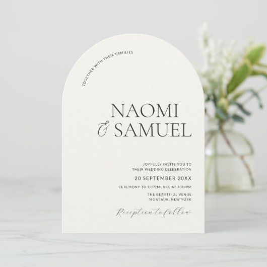 Invitation Arch Ecru Mariage (Debout devant)
